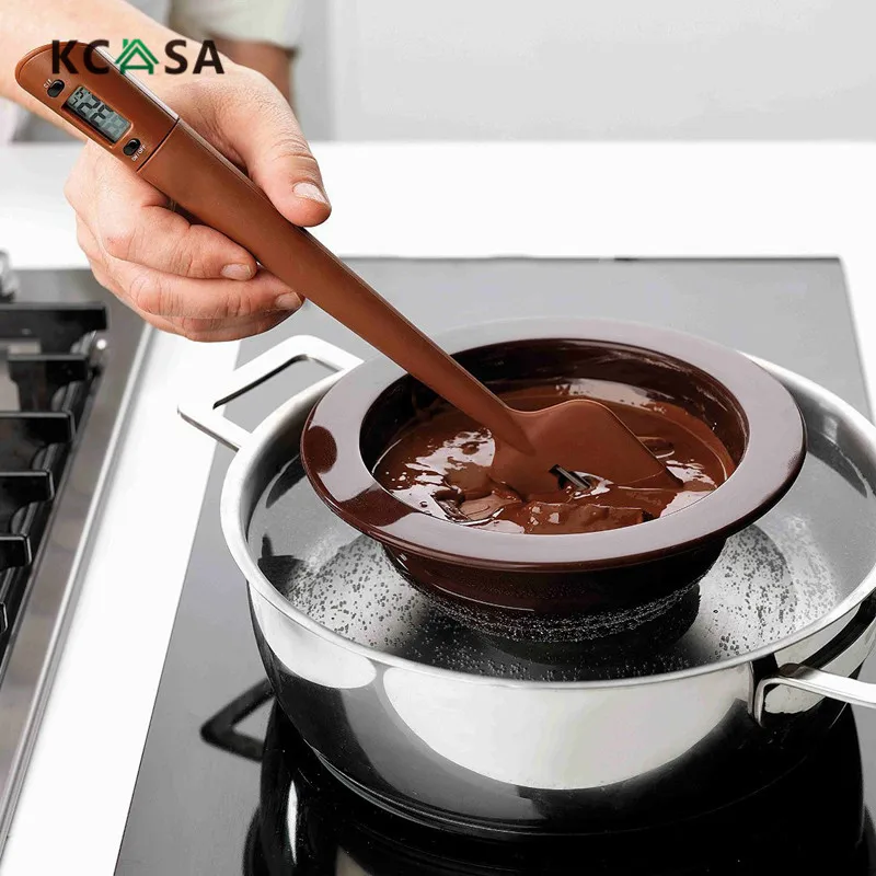  KCASA KC-SN04 Silicone Scraper Spatula Long Probe Digital Food Thermometer Chocolate cooking Baking