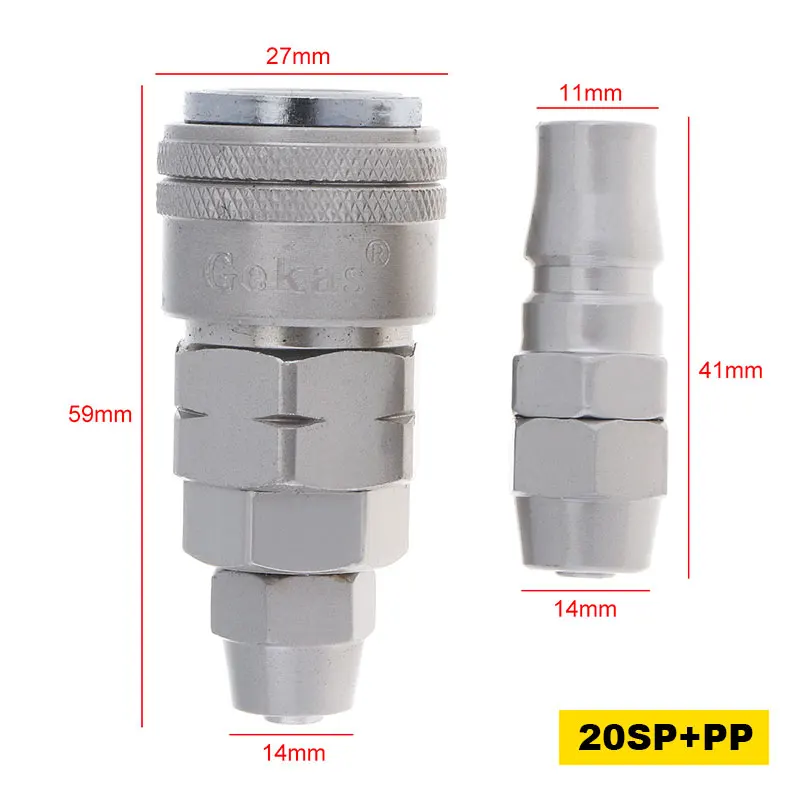 20SP and PP TORO 20SH+ PH SM+ PM SF+ PF SP+ PP Быстрый воздушный соединитель пневматические детали Соединитель с двойным интерфейсом и муфтой разъем для компрессора - Цвет: 20SP and PP