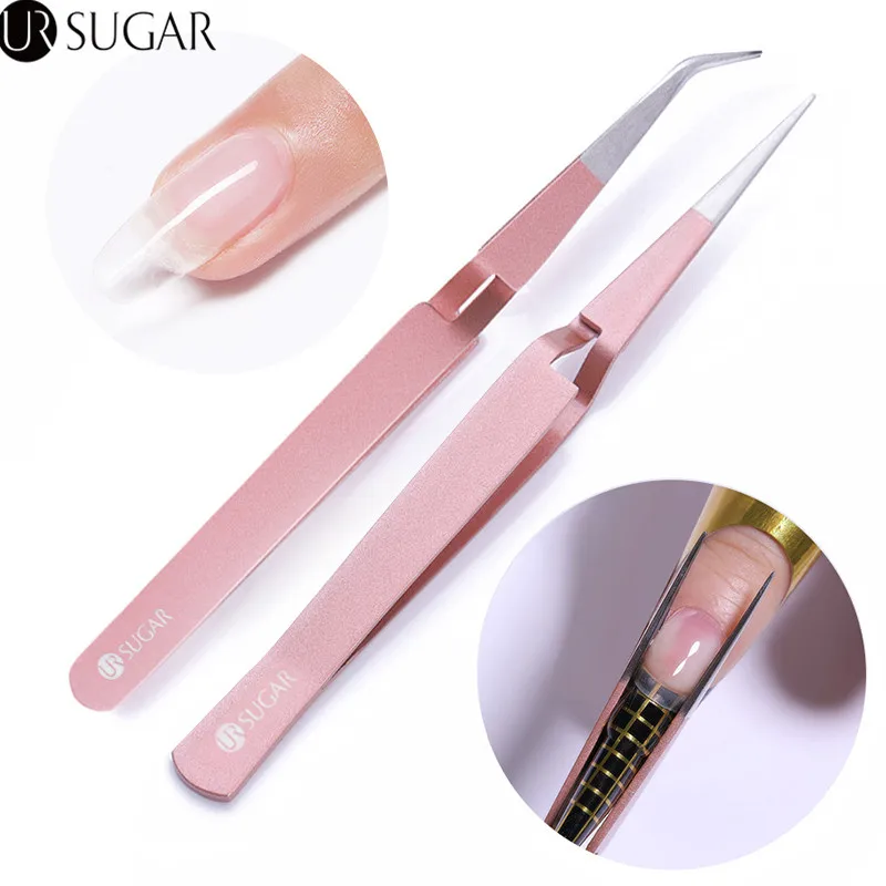 UR SUGAR Cross Lock Tweezers Rose Gold Reverse Action Tweezer Acrylic