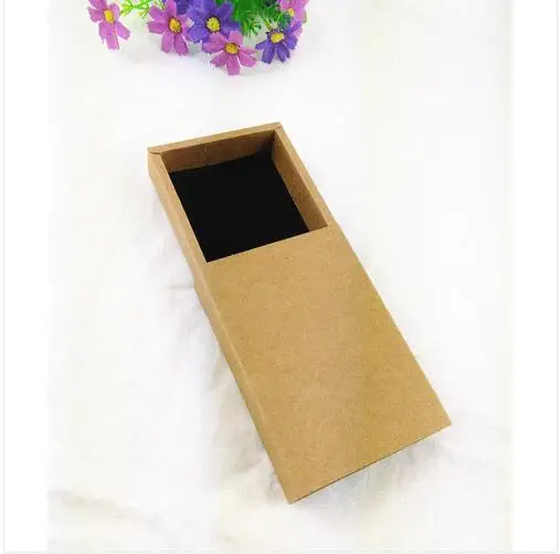 

24pcs/lot Gift box Retail Kraft Paper Drawer Box Gift Bank Packaging Cardboard Boxes 24PCS Box with free High-grade black velvet