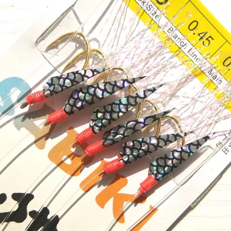 100packs 10 12 14 16 18 Ribbonfish Sabiki Rig Shrimp Sabiki Rigs