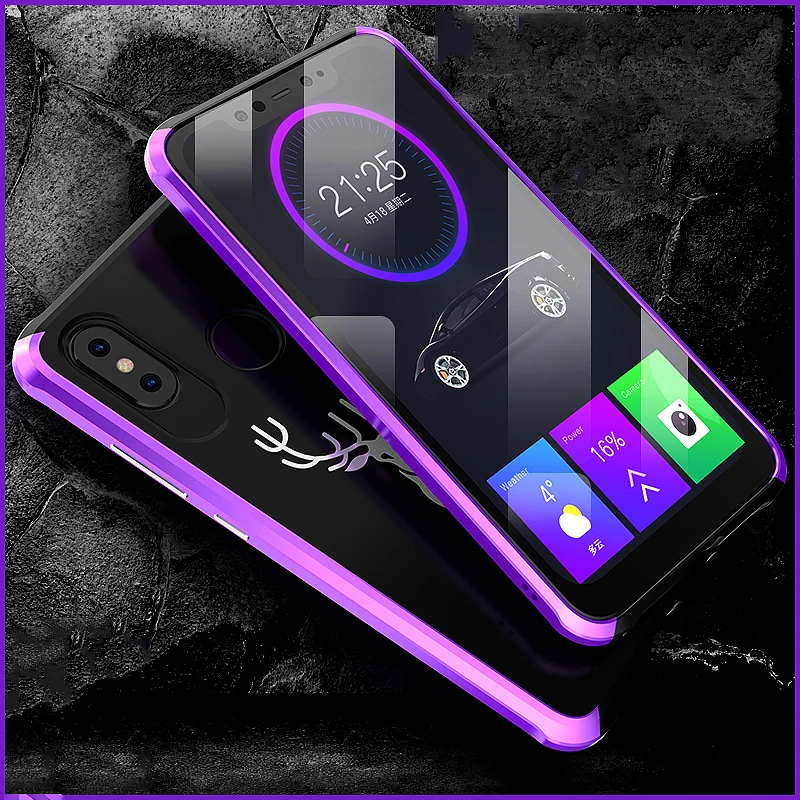 Pаспродажа Для Xiaomi Mi 8 чехол Роскошный Блеск жесткий Алюминий металлический бампер PC Броня всего тела защитный чехол для телефона покрытия принципиаль...