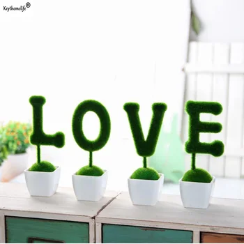 

4 pcs/set Artificial Flowers Fake Grass Ball Simulation Plant Home Wedding Ornaments Valentine's Day Present CF