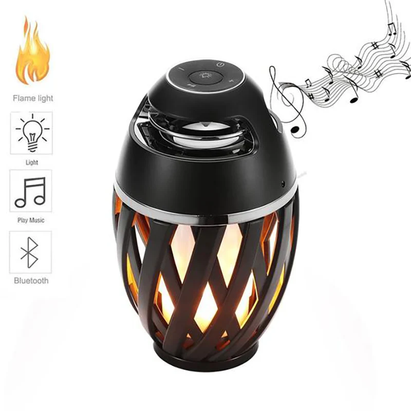 Соединение через usb и беспроводное, через Bluetooth динамик наружное пламя Led пламя огни атмосферная лампа стерео Bluetooth динамик открытый кемпинг НЧ-динамик