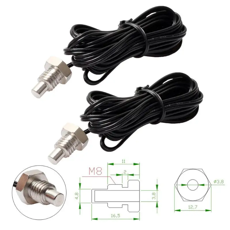 

1M/2M/3M 2x NTC 10K Thermistor Temperature Sensor Thread Probe Cable Resistance Thermometer for Industrial Use