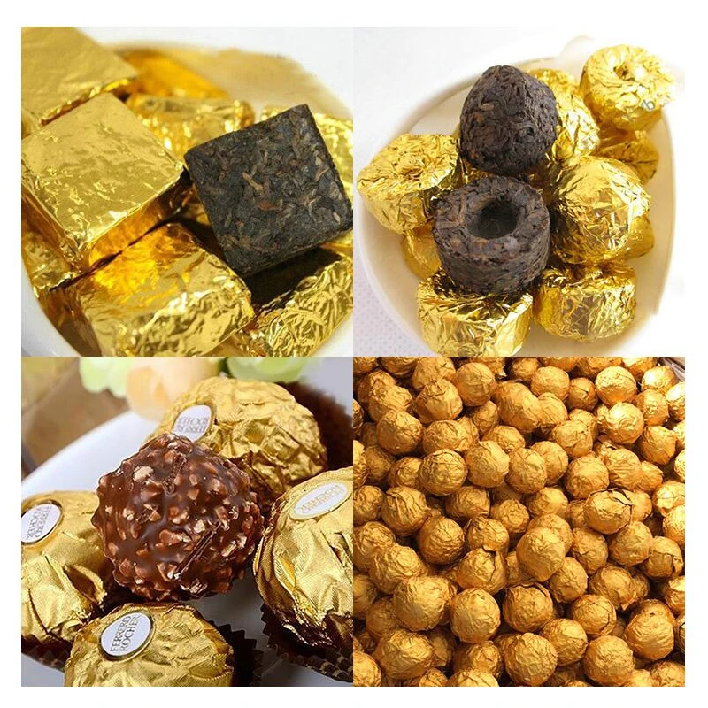 500pezzi Alluminio Color Oro Per Imballaggio Di Dolci Involucri - Foto 11