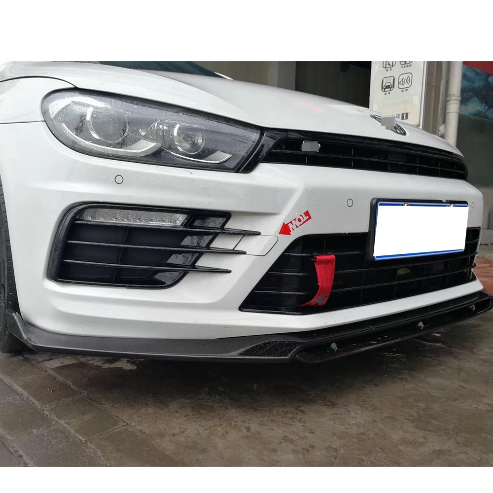 ABS глянцевый черный Передний спойлер подбородка для Volkswagon Scirocco R-(только для R автомобилей, не может соответствовать нормальным моделям