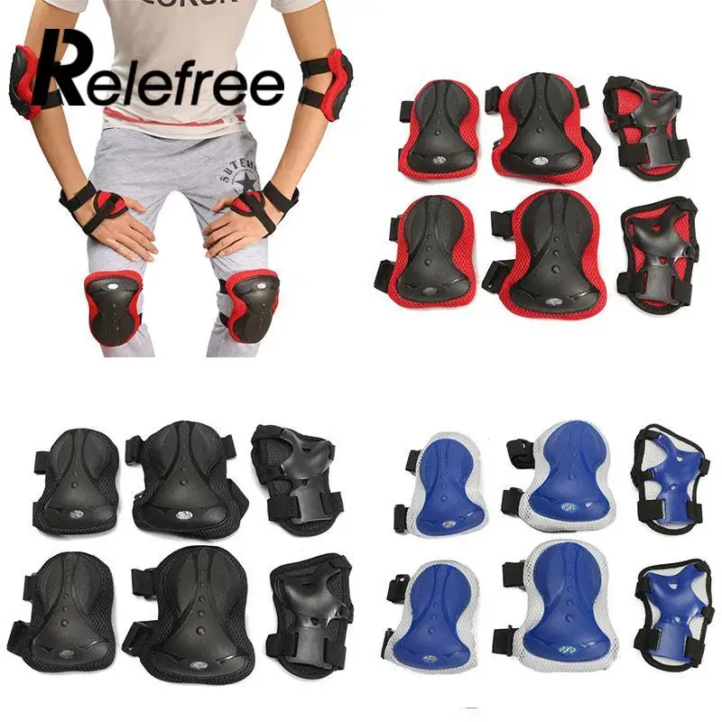 6pcs/set Adult Sports Safety Set Knee Elbow Pads Wrist Protector