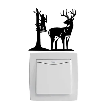 

Hunters Hunting Deer Cartoon Livingroom Decor Light Switch Sticker Wall Decal 5WS0290