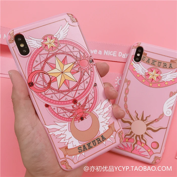 Для iphone 11 pro Max Cardcaptor Sakura Чехол+ пленка для экрана из закаленного стекла для iphone X XS XR XS Max 7 8plus 6S plus чехол+ ремни