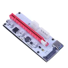 Molex 6pin интерфейс pci-e PCI-Express 1x к 16X Графический Extender адаптер карты PCIe Riser Card для добычи Bitcoin (без USB-кабели)