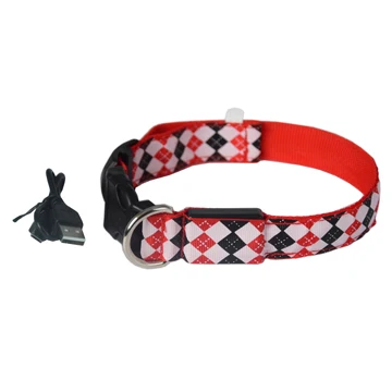 USB Перезаряжаемый светодиодный ошейник для собак, ночной безопасный мигающий светящийся ошейник для собак, кошек с usb-кабелем, аксессуары для домашних животных - Цвет: Red