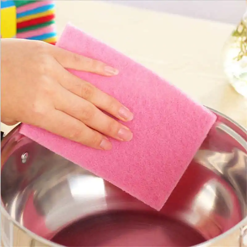 Цвет ful Nano Чистый Губка для мытья посуды 10 шт. кухня дома скраб протрите чистый коврик случайный цвет#4A04