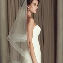 Дешевые Фаты Слоновая Кость Люкс Покрывал Paloma Blanca 1 Слой Нажатием Длина Тюль Свадебные Аксессуары Под 10 LD1635