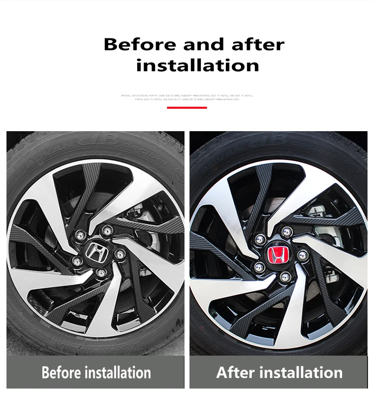 69mm Wheel Center Caps Hubs Cover Red-Set Of 4 For Honda Civic 2016-2018
