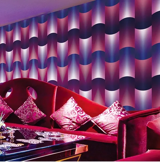 

10m*53cm Hot new Entertainment 3d wallpaper room abstract modern cafe bar ktv clothing background 3D stereoscopic PVC wall paper