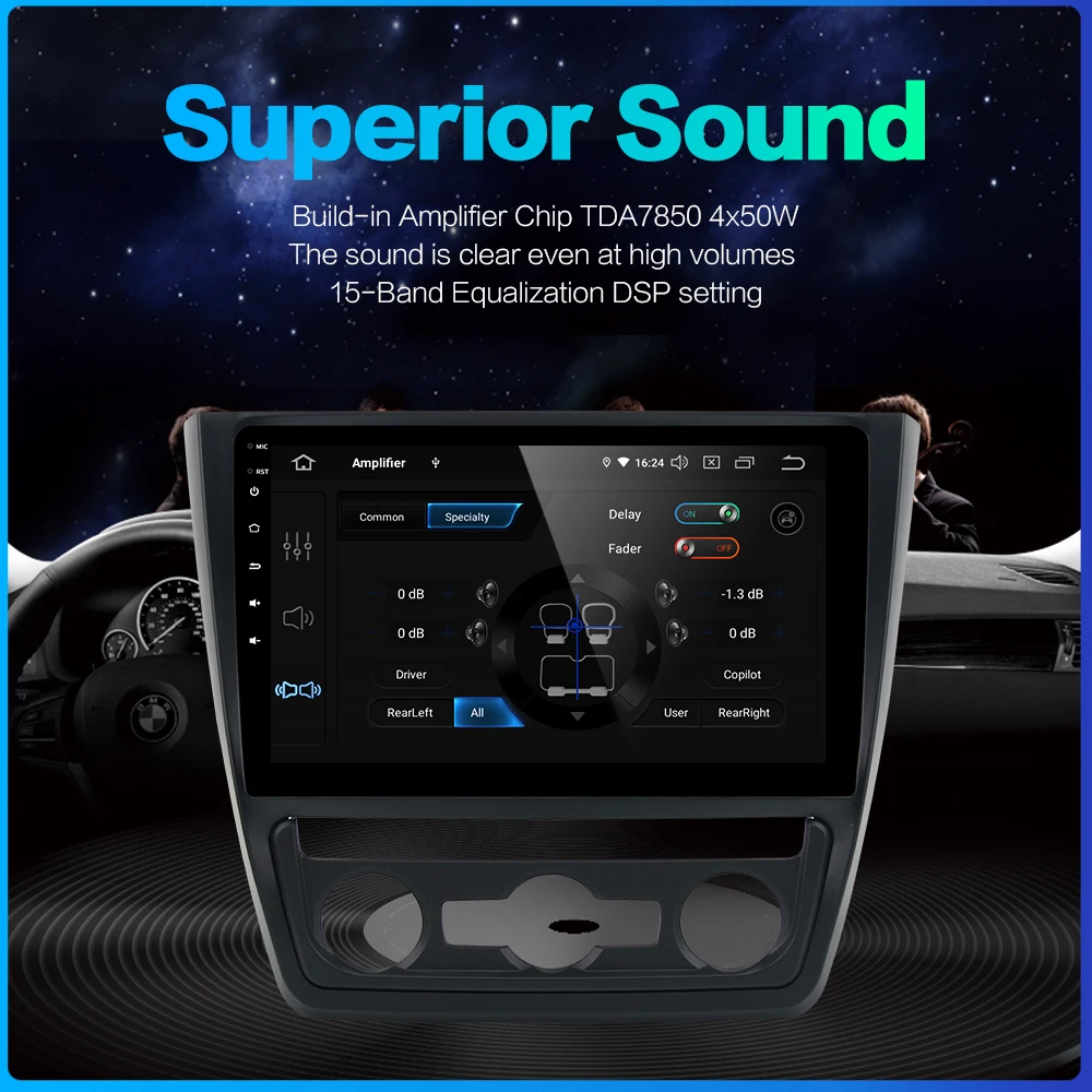 Clearance Dasaita 1 Din Car Radio GPS Android 9.0  for Skoda Yeti 2014 2015 2016 Radio Bluetooth 10.2" Multi Touch Screen DSP 4