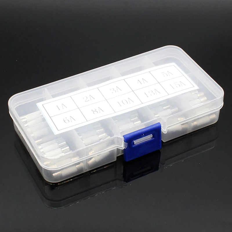 Ceramic Fuse 100pcs Ceramic Fuse 5mm x 20mm Slow Blow T 1A-250V