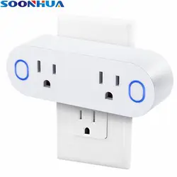 SOONHUA Smart Wi светодио дный Fi Plug Светодиодный индикатор зарядное устройство Поддержка голос управление бытовой техники автоматизации адаптер