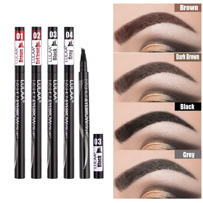 

LULAA Liquid Eyebrow Pencil Four Heads Eye Brow Enhancer Waterproof Sweat-proof Four-claw Eyebrow Tattoo Pen Long-lasting Makeup