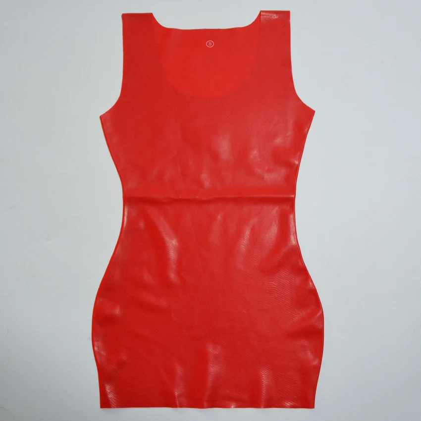 Красное латексное мини-платье Сексуальное нижнее белье резиновое забавное нарядное платье