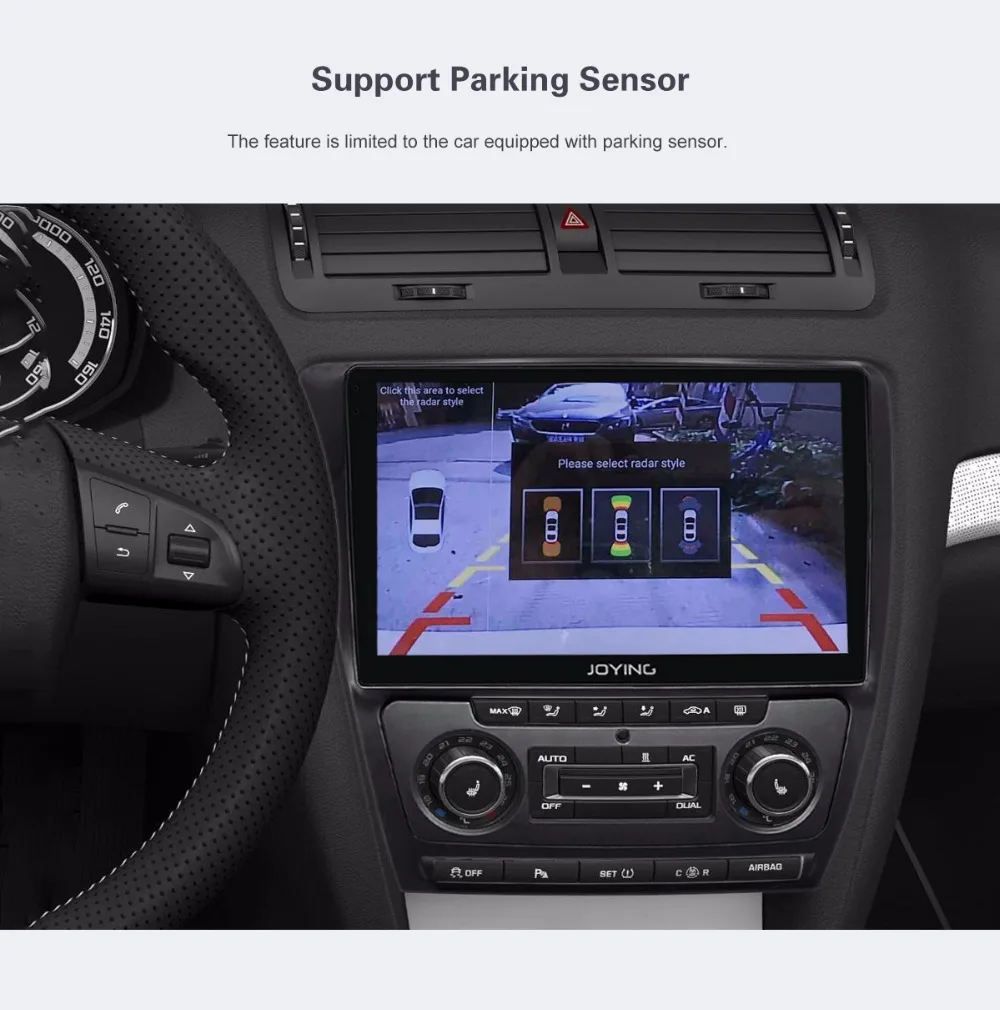 Top JOYING 10.1" 4GB 2 din car radio Android 8.0 built in GPS Maps for Skoda Octavia 2014 support RCA Video output parking sensor 21