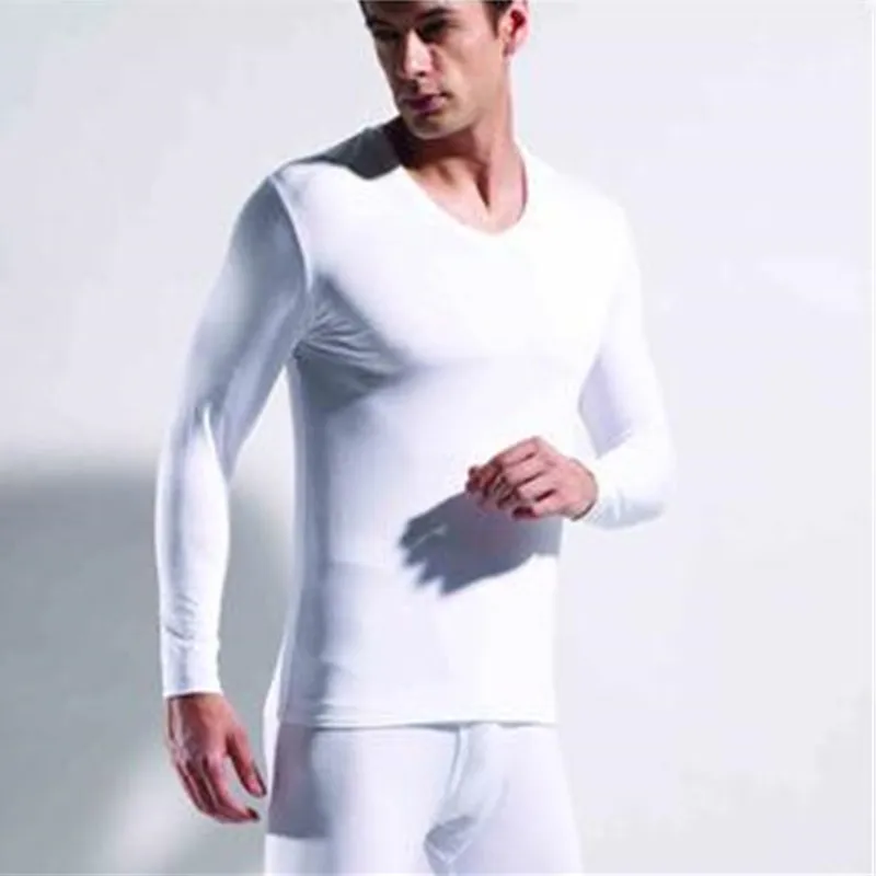 autumn winter low collar Warm underwear for men male thermal underwear ...