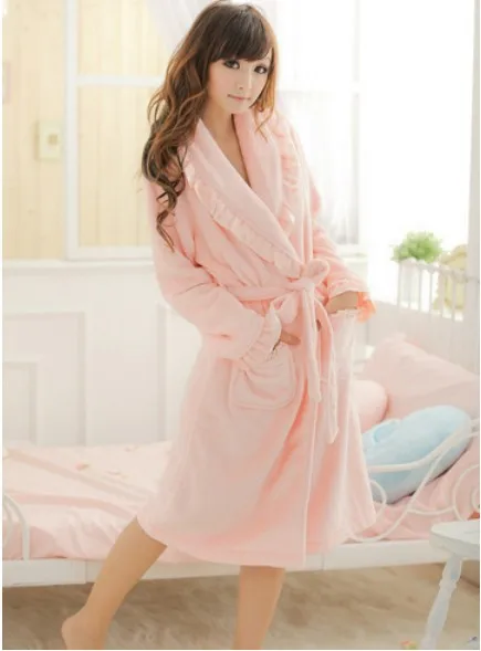 

1 piece winter flannel pajamas thick coral velvet long-sleeved suit Cute Loungewear Women nightgown NEW