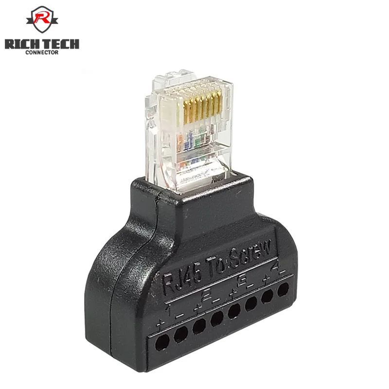 

8pcs RJ45 to 8pin Screw AV Balun Terminals AV Screw Adapter Connector RJ45 to Screw