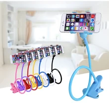2016 New Universal Long Arm Lazy Mobile Phone Gooseneck Stand Holder Stents Flexible Bed Desk Table Clip Bracket For iphone 6 7