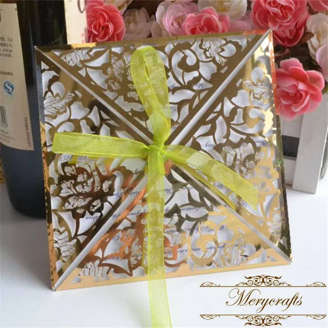 antique laser cut sparkle gold invite quinceanera celebration