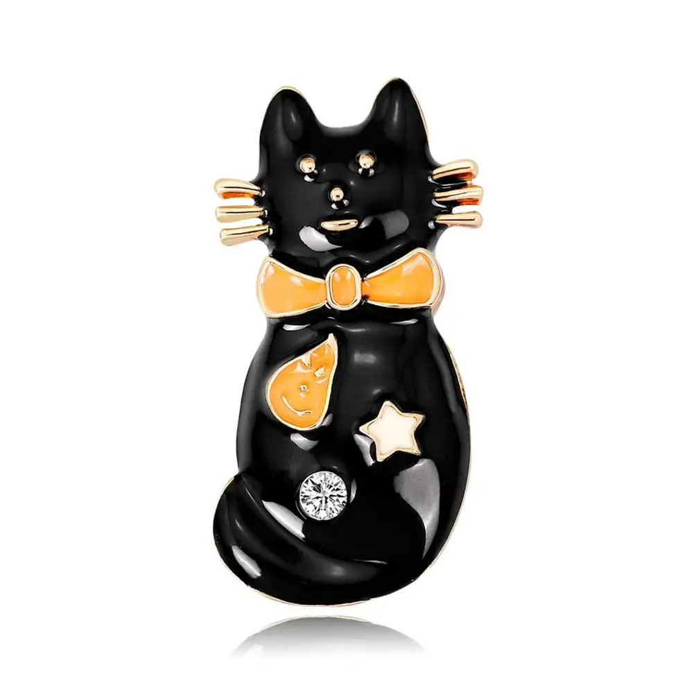 

DreamBell Women Cartoon Lovely Cat Brooch Simple Elegant All-match Breastpin