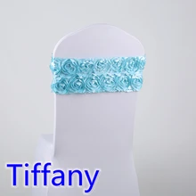 Тиффани цвет стул из лайкры sash повязка из спандекса галстук-бабочка для роскошных Свадеб украшения для стульев атлас с розочками стул створки оптом