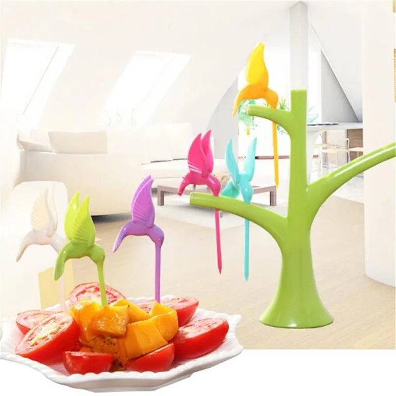 kitchen tableware knife and fork Creative bird Fruit cutlery Color random | Дом и сад