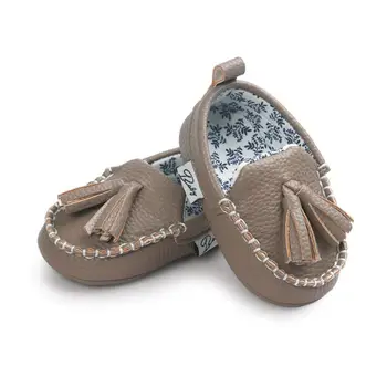 

Newborn Baby Soft Moccs Shoes Fringe Soft Soled Non-slip Footwear Crib Shoes PU Suede Leather