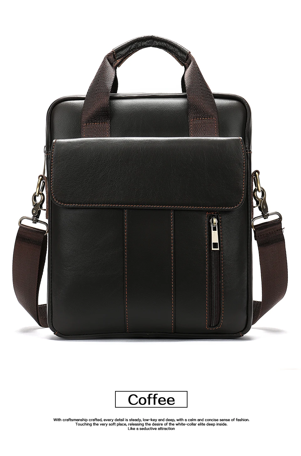 Men 's Bag Genuine Leather Shoulder Crossbody Bags for Men Handbags Flap Large Capacity Vintage Male Bag for Ipad phone 10