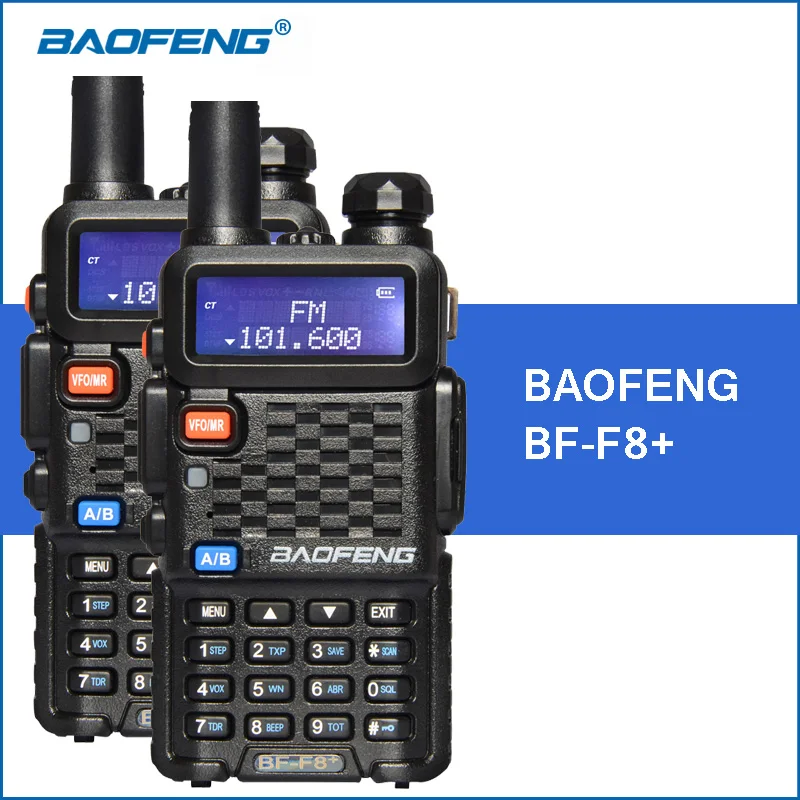 2 шт./лот Baofeng bf f8 + Двухканальные рации УКВ Dual Band СИД Дисплей Портативный Handheld