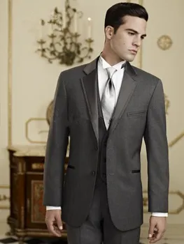 

Business men's Peugeot dress casual slim suit wedding groom tuxedo custom business to work dress casual slim suit three