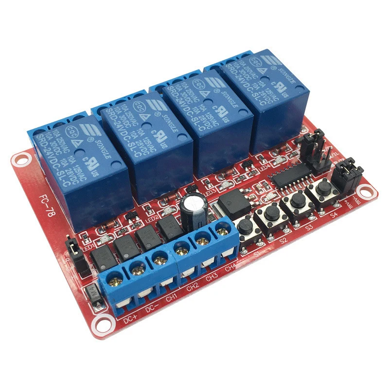 4 way Interlocking Self Locking Point Moving Key Trigger Relay Module