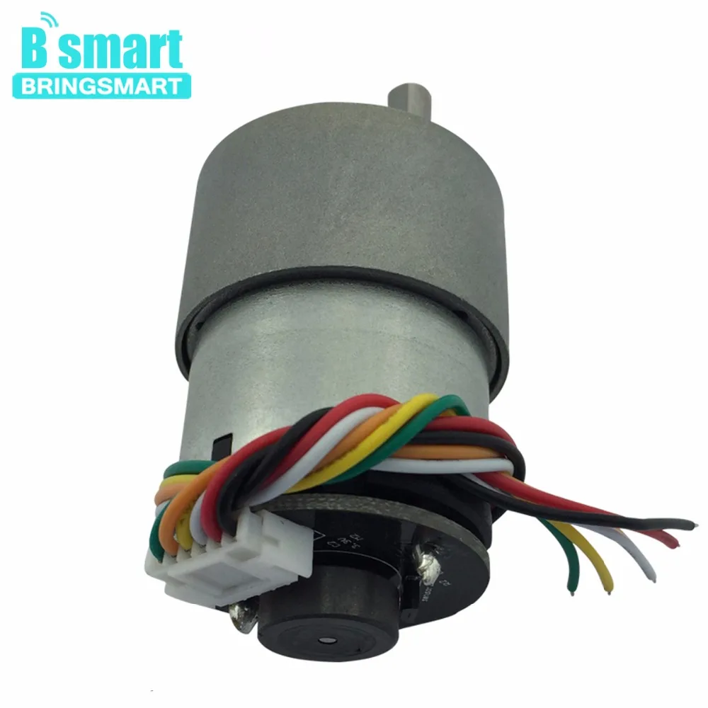 

Bringsmart DC 12V Encoding Motor JGB37-520B Mini DC Encoder Gear Motor 12-1600rpm Electric Motor Reversible Adjusted Reducer