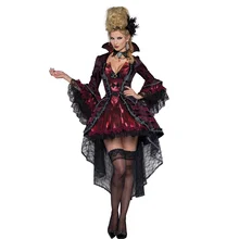 Krwawe piękne z motywami królowej wampirów kostium Plus rozmiar XL XXL Halloween kobiet klasyczny kostium wampira Deluxe wiktoriańskie mundury tanie tanio kostiumy WOMEN Sukienki Chiao-Tzu Zestawy SYNTETYCZNE Film i TELEWIZJA 5585