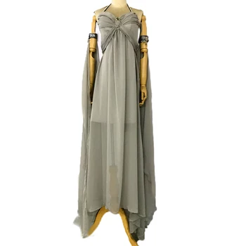 

Longo azul Game Of Thrones Daenerys Targaryen vestido Cosplay Cotume long dress for party
