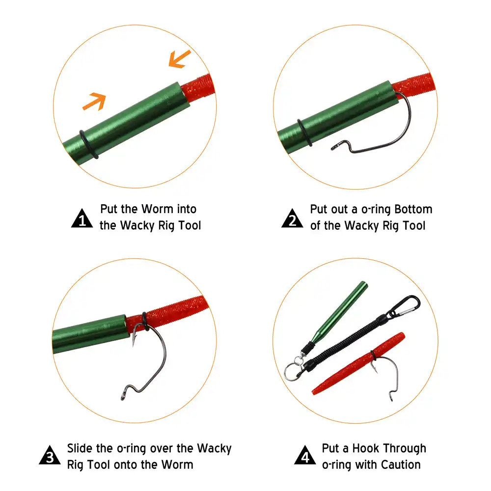Fishing Bait Wacky Tool Worm Kits With 100pcs Wacky Worm O-Rings For Senko Lures