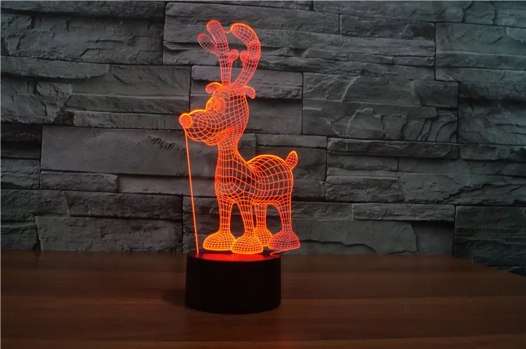 Wenhsin Рождественский олень USB 3D огни красочные сенсорные зарядки светодиодный свет видения празднования настольные лампы