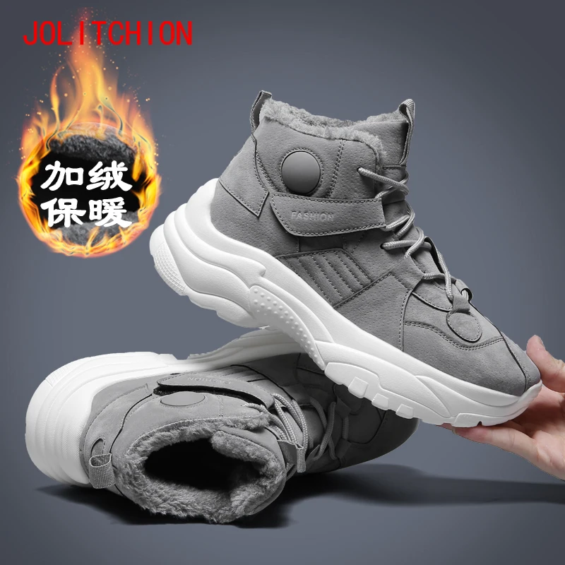 Fashion Men's Casual Shoes Sneakers Men Comfortable Soft Breathable Adult Footwear Lace-Up Adult High Top Flock Male Shoes 39-44