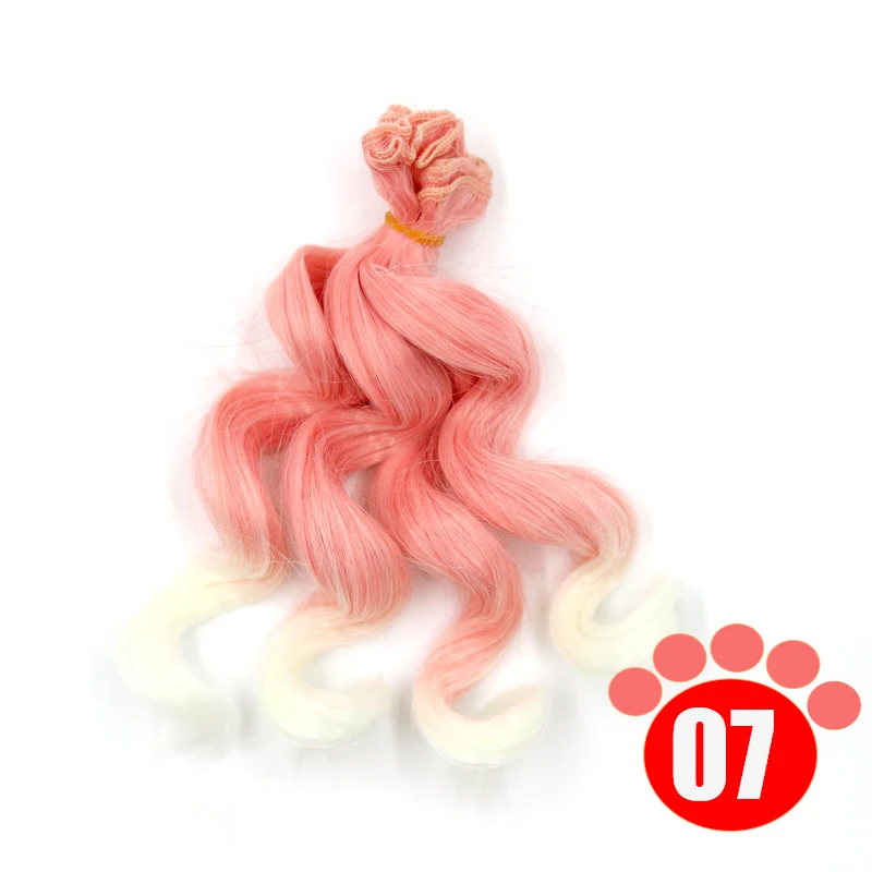 Msiredoll bjd парик аксессуары 1 шт. 15*100 см волосы куклы для 1/3 1/4 1/6 1/12 вьющиеся кукольные волосы bjd парик diy - Цвет: colour 07