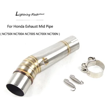 

For Honda NC700 NC750X/A/S/N Exhaust Pipe Motorcycle Mid Link Pipe Stainless Steel Middle Pipe Slip On To 2015 Converter