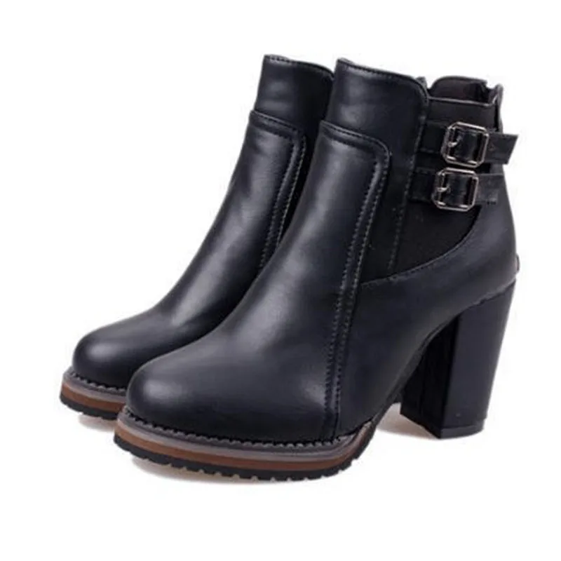 

2018 Women Boots Flock Ankle Boots Spring Autumn Women Boots Ladies Party Western Stretch Fabric Boots