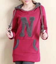 Jinsen Aite плюс размер 4XL Осень и зима женские пуловеры толстовки Толстая теплая длинная флисовая толстовка Moleton Feminino JS396 - Цвет: red 2