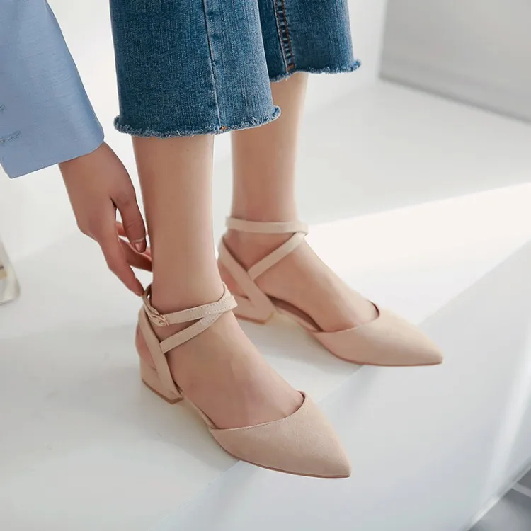 

Big Size 11 12 13 14 15high heels sandals women shoes woman summer ladi ladies One-word buckle, pointed cross strap, high heel,